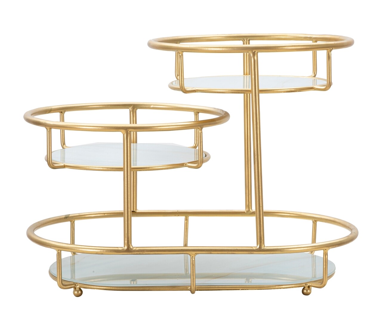 Platou decorativ Levels -B, Mauro Ferretti, 36x22.5x27 cm, fier, auriu - imagine 7